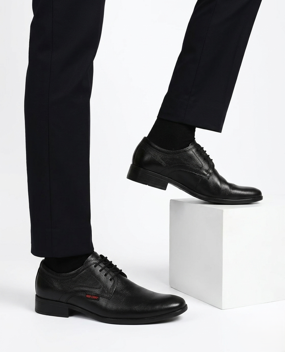 Red Chief Men's Premium Black Leather Formal Shoes - Image 3
