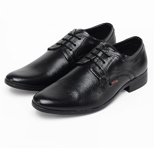 Red Chief Men's Premium Black Leather Formal Shoes - Image 4